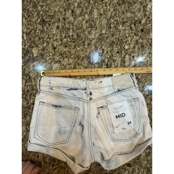 RAG‎ & BONE size 24 Rosa Mid-Rise Boyfriend Shorts White Wash $195 - Image 10