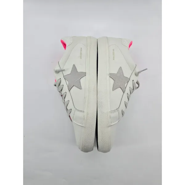 Vintage Havana Adina Sneakers Womens 11 White Neon Pink Silver Star Glitter‎ Pop - Image 4