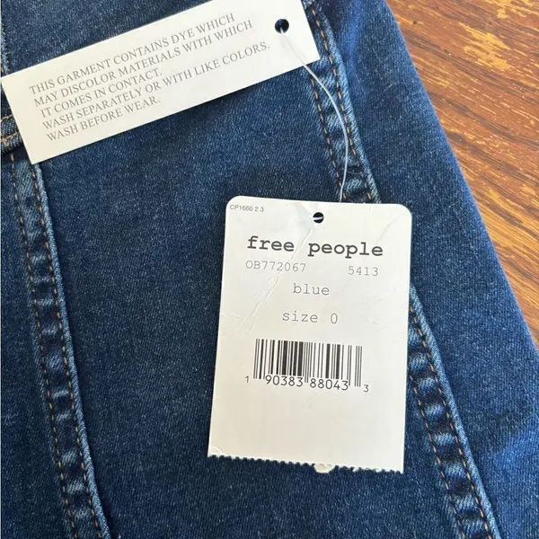 Free People Denim Lace Up Mini Skirt Blue Women’s Size 0 NWT - Image 2