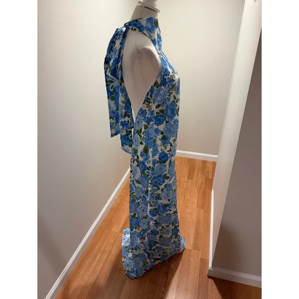 Show Me Your MuMu Lisa Maxi Dress Cottage Floral Blue Size Small - Image 6