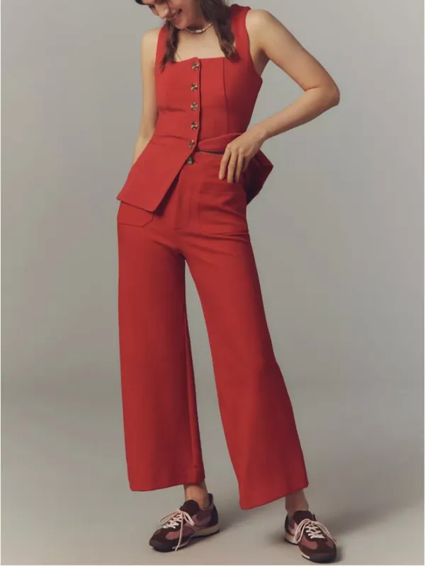 Anthropologie NWT The Colette Knit Crop Wide-Leg Pants by Maeve - Image 3