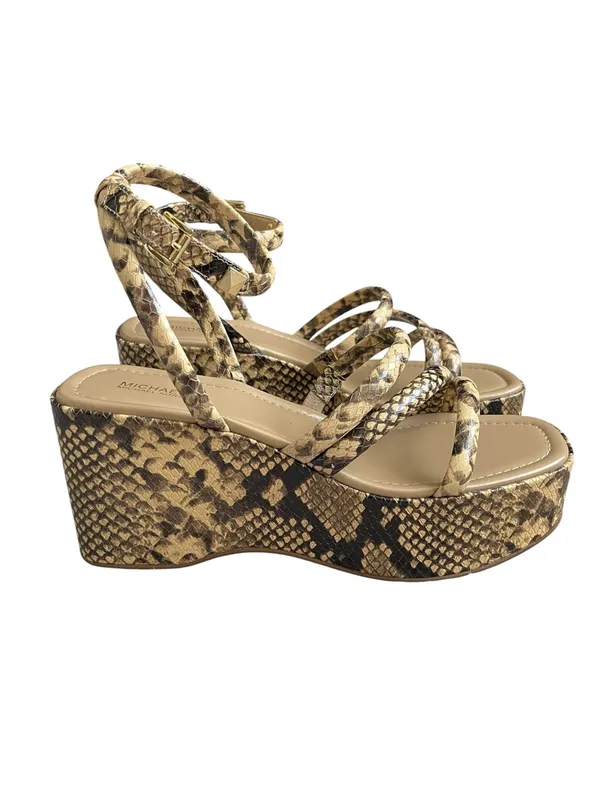 Michael Kors Hazel Snake Print Platform Sandals Women’s Size 9 Wedge Strappy - Image 2