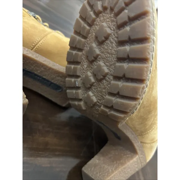 Timberland Women's Heeled Boots Size 8.5 Nubuck Wheat Combat Boot - Image 6
