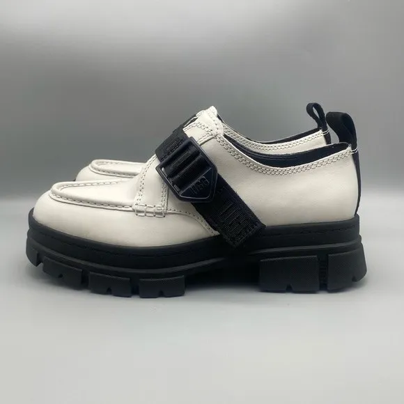 UGG Ashton Platform White Leather Lug Sole Women's Loafers Shoes - Size: 6.5 - Image 2