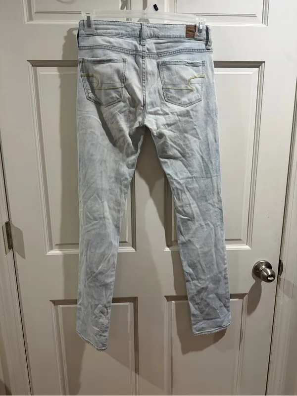 American Eagle Outfitters Light Blue Stretch Skinny Jeans - Image 8