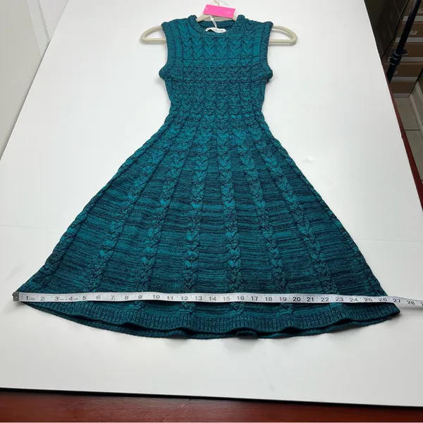 Amanda‎ Uprichard Braylen Bold Knit Sleeveless Dress Teal Womens Size Small NEW - Image 9