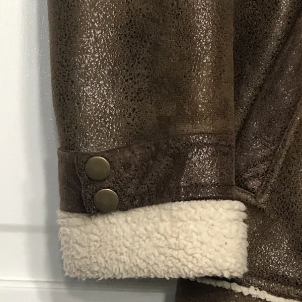 Prana Women’s Faux Suede Full Zip Sherpa Jacket Coat Small Excellent Condition - Image 2