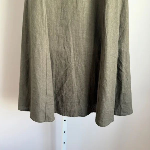 Saks Fifth Ave. Green Off Shoulder Midi Dress cottagecore ‎ Ruffle Size 2 - Image 7