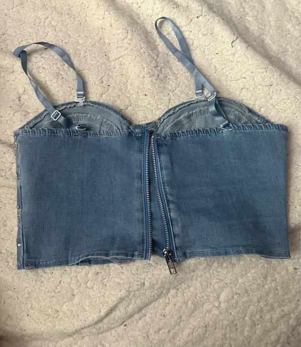 jean crop top Blue - Image 2