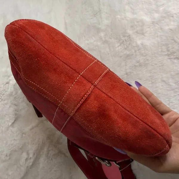 y2k Coach Vintage Soho Red Jacquard Shoulder Bag Crossbody - Image 6