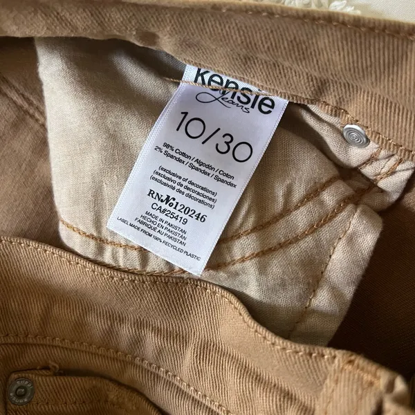Kensie Vintage Luxe Straight Leg Slim Tan Jeans Size 10/30 - Image 7