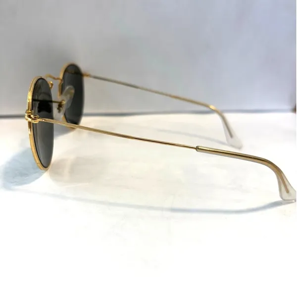 VTG 90s Ray-Ban B&L Gold Round Metal Preppy Sunglasses Fall Unisex 50mm - Image 12