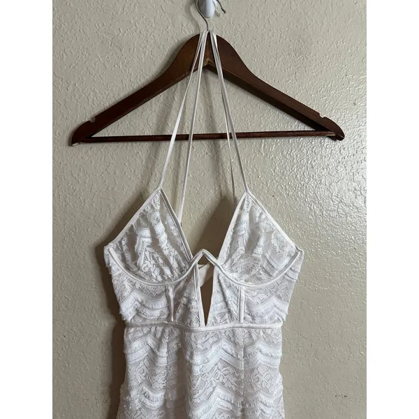 For Love and Lemons Mimi Mini Dress White Lace Bustier Womans S - Image 5