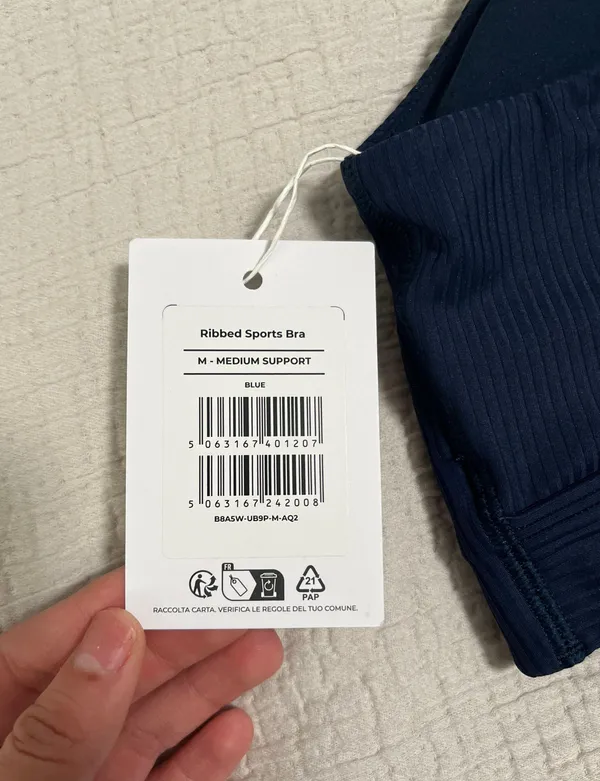 Gymshark Ribbed Sports Bra - Navy - Image 4