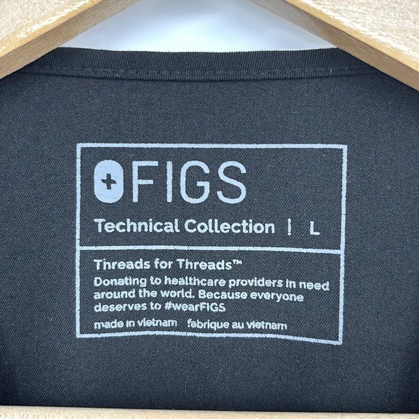 Figs Caterina Short Sleeve V-Neck Scrub Top Women's Size Large in Black - EUC! - Image 4