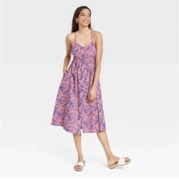Universal Thread Boho Floral Tie-Back Midi Dress Cottagecore Garden Party XXL - Image 7