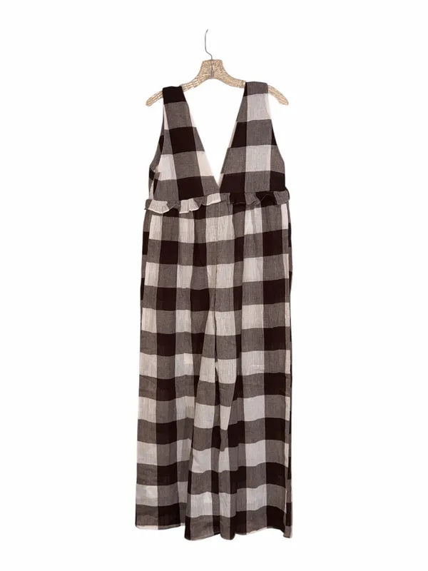 NWT asos buffalo check wide leg jumpsuit US -6 Semi Sheer - Image 7