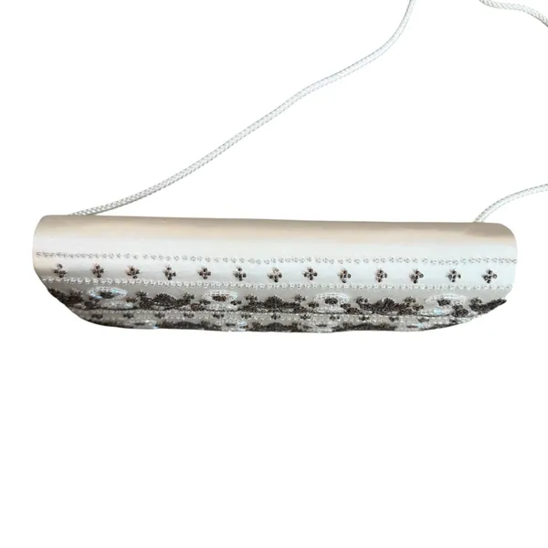 Vintage La Regale Beaded Satin Evening Bag Cream Brown Artsy‎ Fairycore Ethereal - Image 7