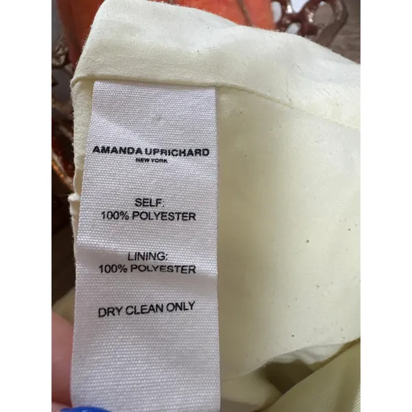AMANDA UPRICHARD Mesha Short Sleeve Light Yellow Dress Size Medium - Image 9