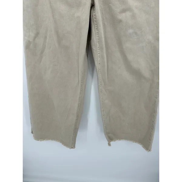 Stitch Star Womens 10‎ Khaki Tan Wide Leg Jeans Raw Hem SS2881-1 - Image 3