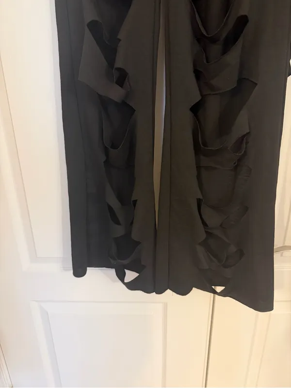 Black Ruffle slits Detail Two - Image 5