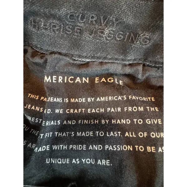 American Eagle Curvy Hi-Rise Jegging Black Skinny Jeans Womens 10 Regular - Image 7