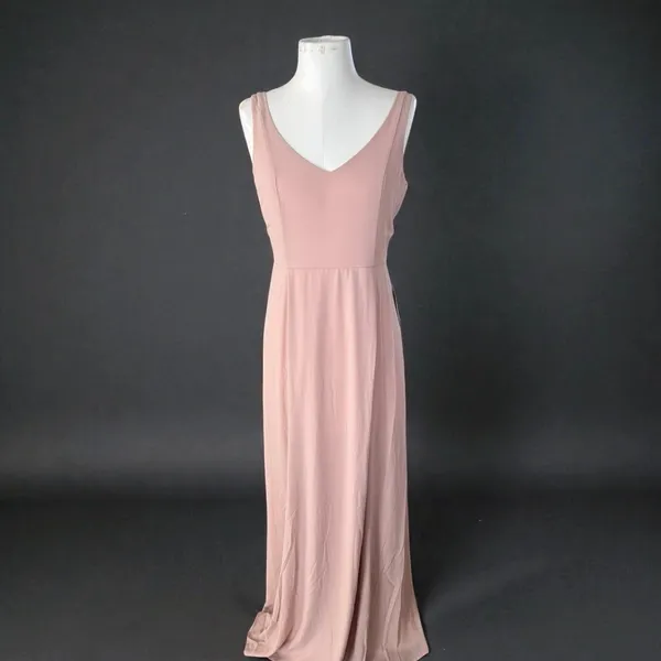 Show Me Your Mumu Jenn Maxi Dress – Neutral Mauve Chiffon Blush– Size XL – NWT - Image 3