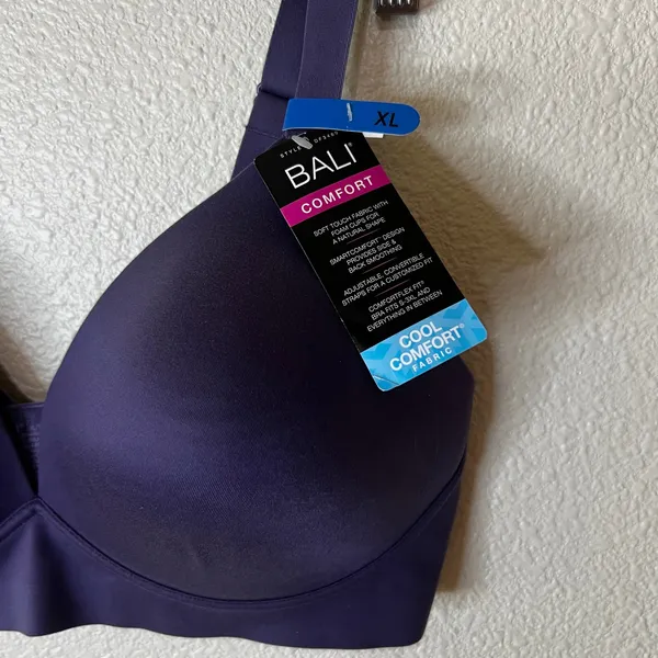 Bali Comfort Revolution Wire-Free Bra in Purple NEW XL - Image 3
