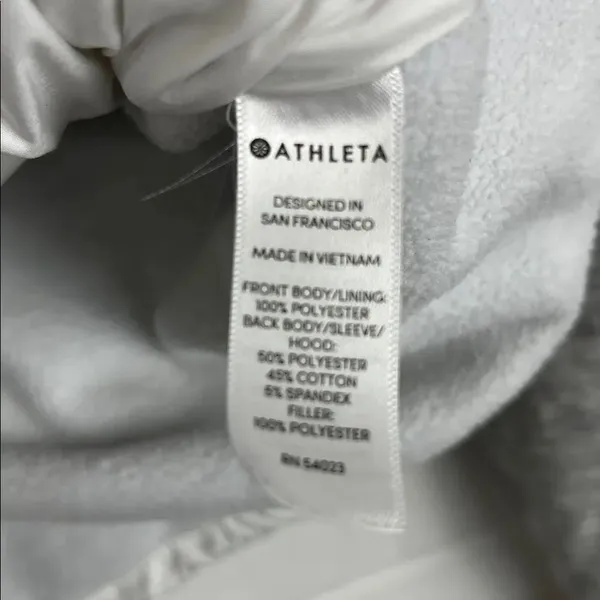 Athleta Women’s cozier primaloft insulated white gray hoodie jacket size S - Image 4