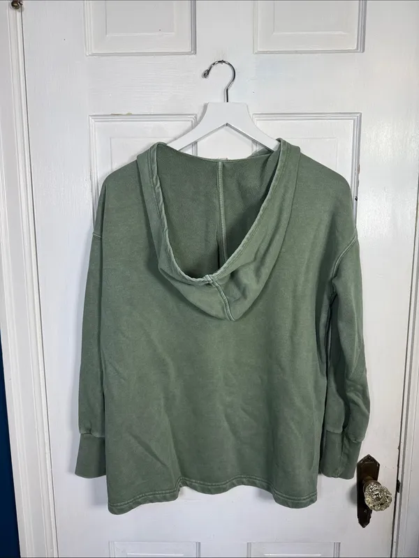 Daily Practice by Anthropologie Twist-Collar Hoodie in Sage Green W2487 Sz XS - Image 9