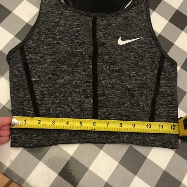 NIKE PRO HYPERCOOL Women’s TANK TOP DRI FIT CROPPED GREY BLACK MESH Size Small - Image 7