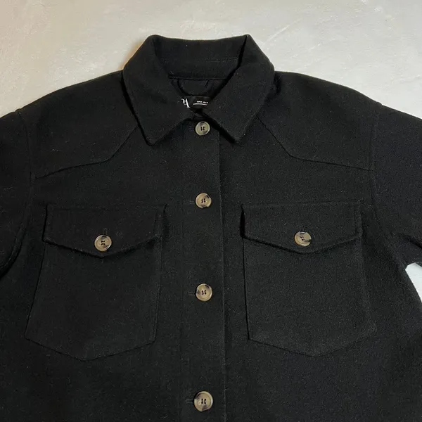 Zara Button Up Overshirt w/ Waist Tie Size M Tunic Minimalist Outerwear Casual - Image 5