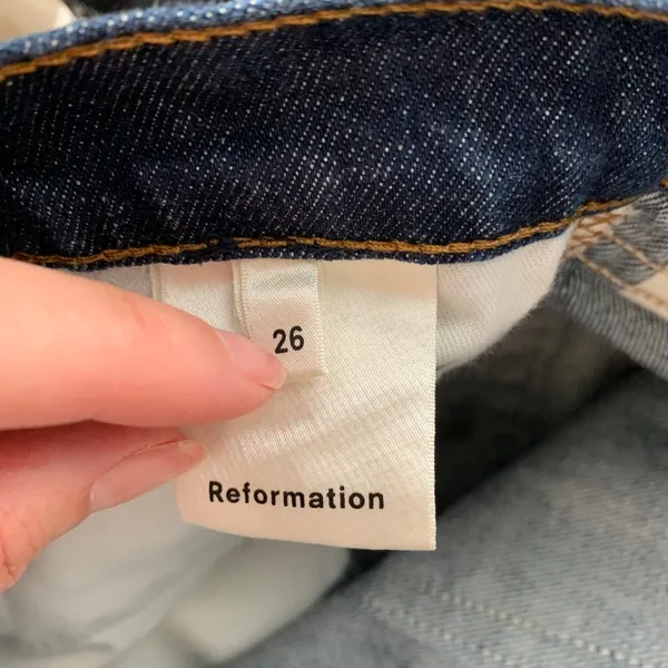 Reformation Brooke High Straight Zip Jeans Womens Size 26 Dark Wash Blue - Image 11