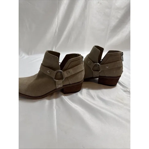 Lucky Brand Bolton Ankle Boots Women’s 8M Beige Suede Zip Up - Image 6