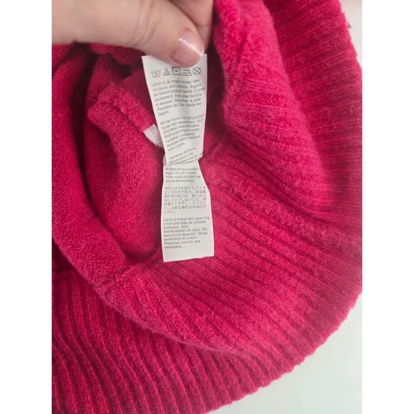 J.Crew Sweater Womens M Merino Wool Alpaca Pink Button Shoulder EUC - Image 5