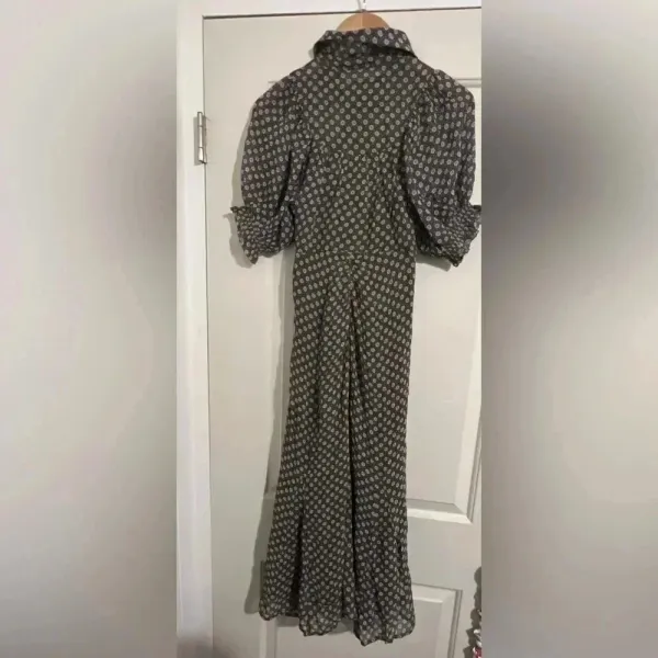 Anthropologie Puff Sleeve Twee‎ Mesh Midi Floral Feminine Dress Cottagecore Boho - Image 5