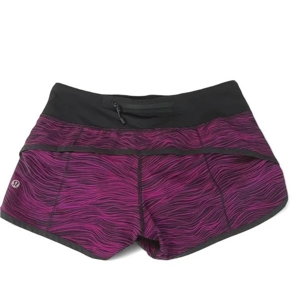 Lululemon Speed Short 2.5 Life Lines Polar Pink Black Size 6 W7A19S - Image 2