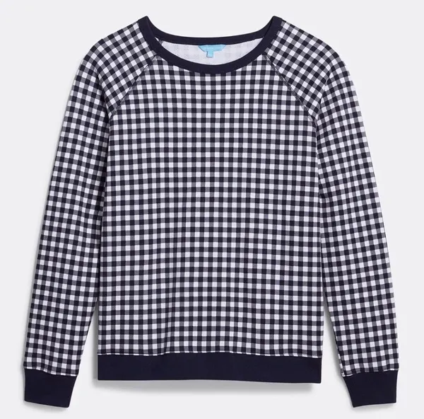 Draper James Natalie Sweatshirt in Blue Gingham - Image 2