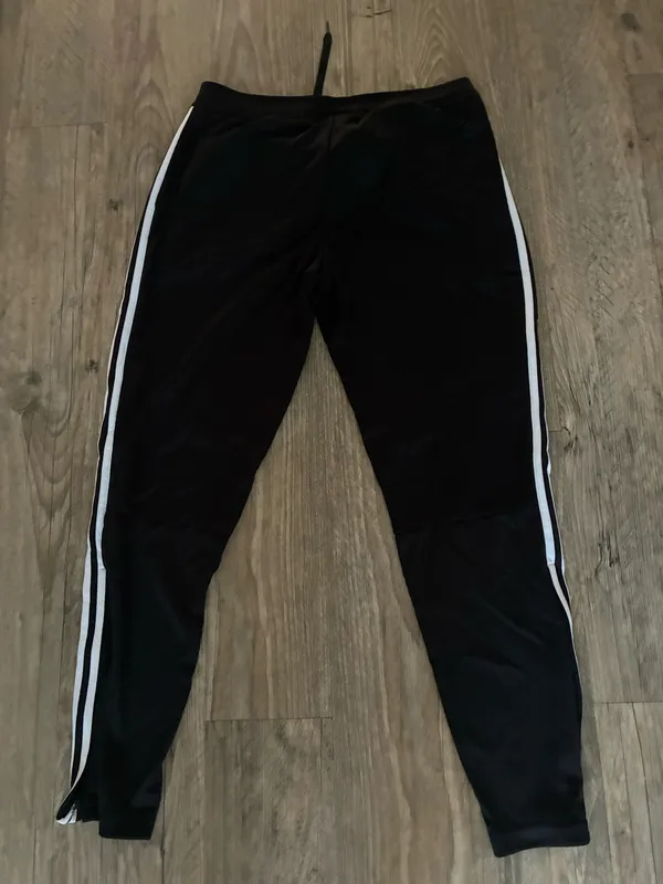 adidas Black Joggers with White Side Stripes - Image 4