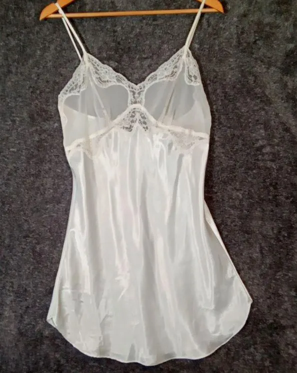 Victoria's Secret Satin Lace Chemise Babydoll Vintage Whimsigoth Fairy M - Image 4