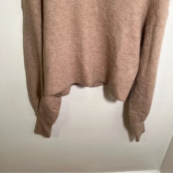 H&M Women's Size 4 Mohair-Blend Polo-Neck Jumper Sweater‎ Light Beige Wool - Image 4