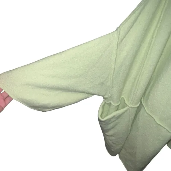 Free People Oversized Open Knit Cardigan Sweater Mint Green Size M/L OB1039497 - Image 5
