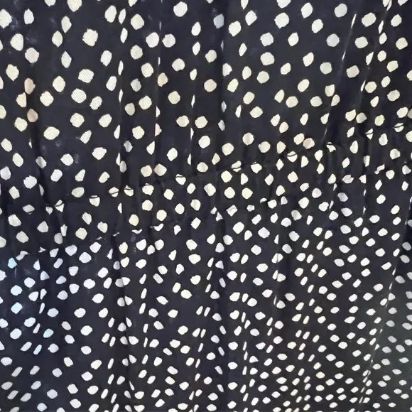Old Navy navy and white polka dot dress size small - Image 6