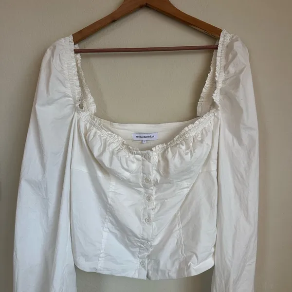 WeWoreWhat Ruched Cup Top in Optic White - Image 2