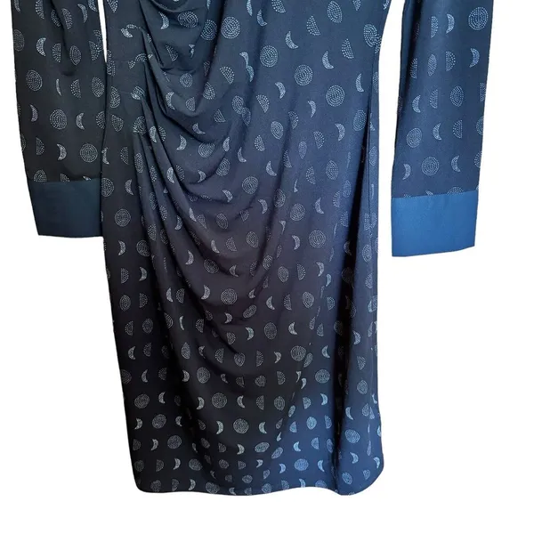 Modcloth Dress Womens Large Multicolor Moon Phases Print Peter Pan Collar - Image 5