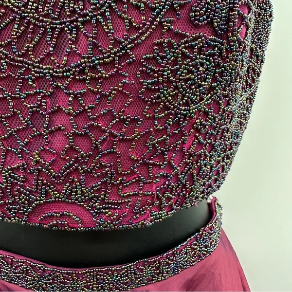 Sherri Hill‎ Burgundy Maroon Beaded Two Piece Homecoming Mini Dress Size 6 - Image 10