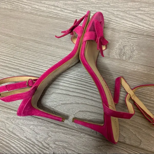 Sole society pink suede floral strappy‎ heels - Image 4