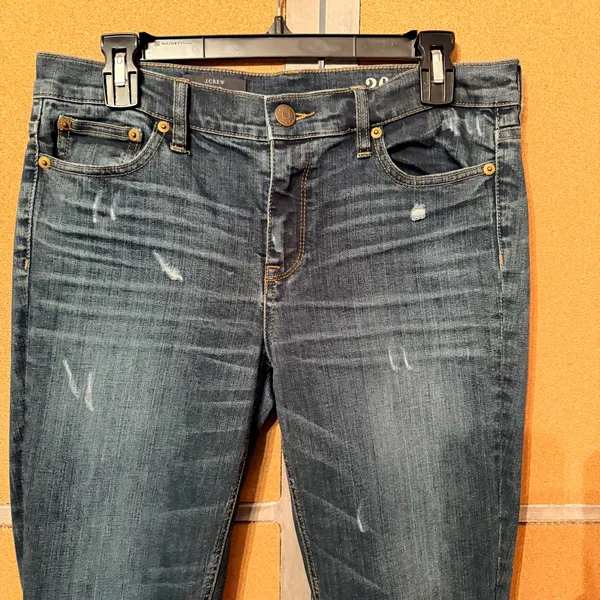 J.Crew Reid Skinny Jeans Size 30 (10) Medium Wash Distressed Stretch Denim - Image 6