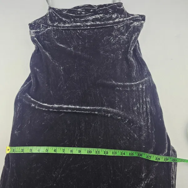 Bella Dahl Women's Gray Crushed Velvet Maxi Dress Cowl Neck Side Slits Small‎ - Image 8