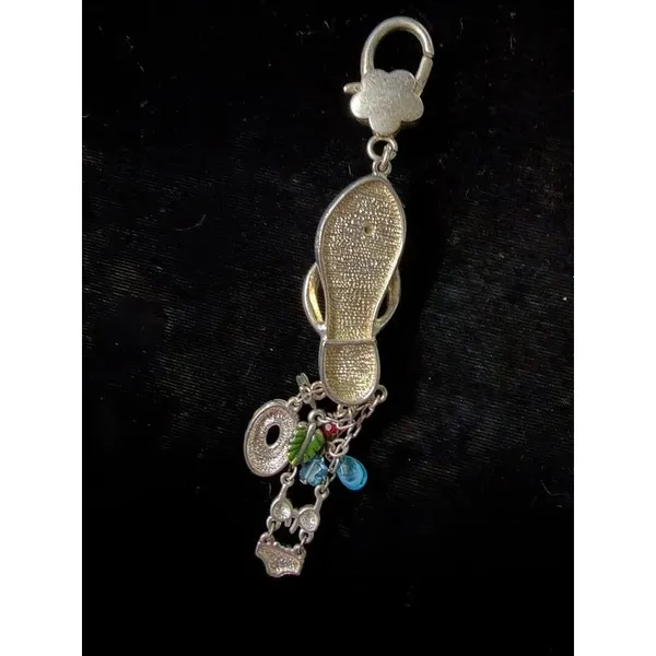 Flip-Flop Beach Keychain Purse Charm, Enamel, 5" - Image 5
